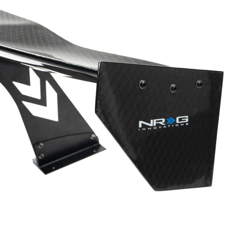 NRG Carbon Fiber Spoiler - Universal (69in.) w/ Diamond Weave/NRG Logo Stand Cut Out/Lrg Side Plate CARB-A692NRG Main Image