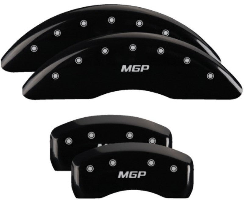 MGP 4 Caliper Covers Engraved Front & Rear MGP Black Finish Silver Char 2018 Kia Sportage 21194SMGPBK