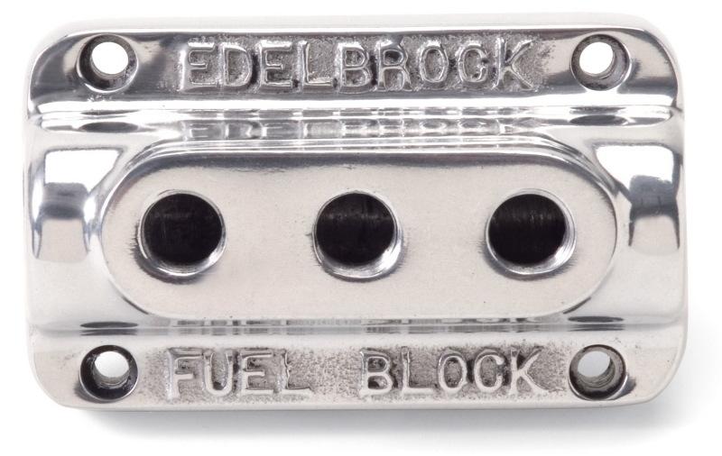 Edelbrock Fuel Block Triple Polished 12851 Main Image