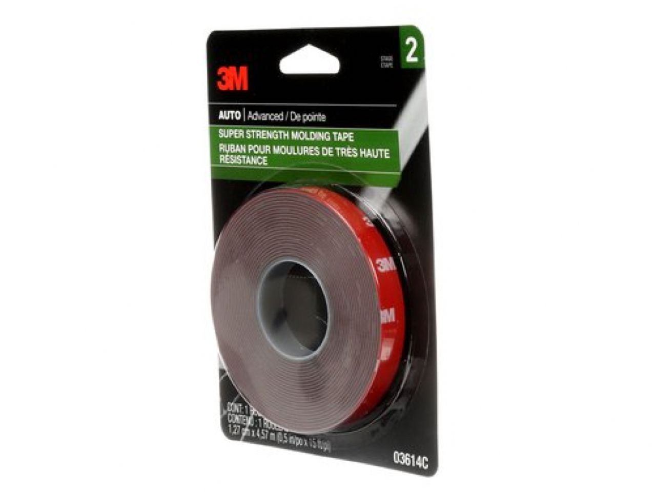 3M Super Strength Molding Tape,1/2 In x 15 Ft, 24 Per Case