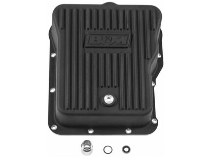 B&M Racing 01-18 GM 2500 / 3500 Hi-Tek Deep Transmission Pan - Black