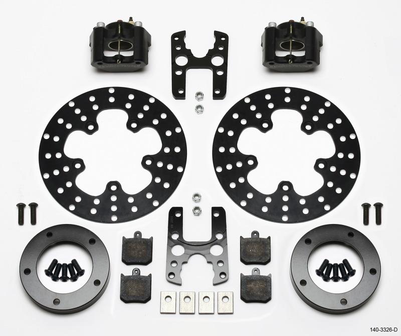 Wilwood Dynalite Single Floater Front Drag Kit Drilled P&S Anglia Spindle Mount Wheel 140-3326-D Main Image