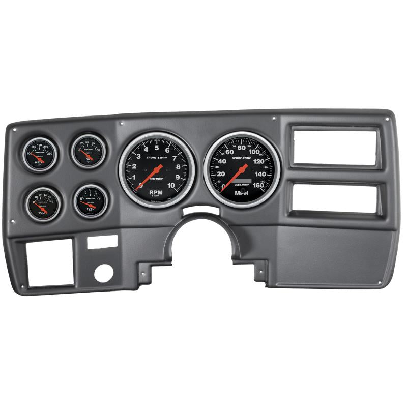 Autometer Sport-Comp 73-83 Chevy Truck/ Suburban Dash Kit 6pc Tach / MPH / Fuel / Oil / WTMP / Volt 7027-SC Main Image