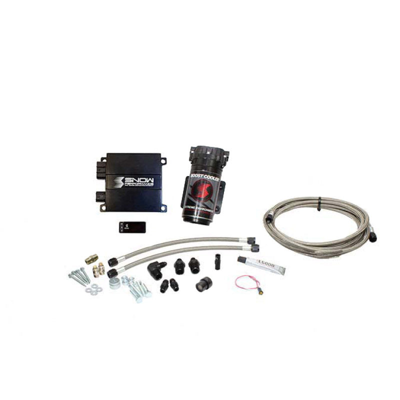 Snow Performance Stg 2 Boost Cooler Prog. Engine Mount Water Inj. Kit (SS Braided Line/4AN) w/o Tank SNO-20010-BRD-T