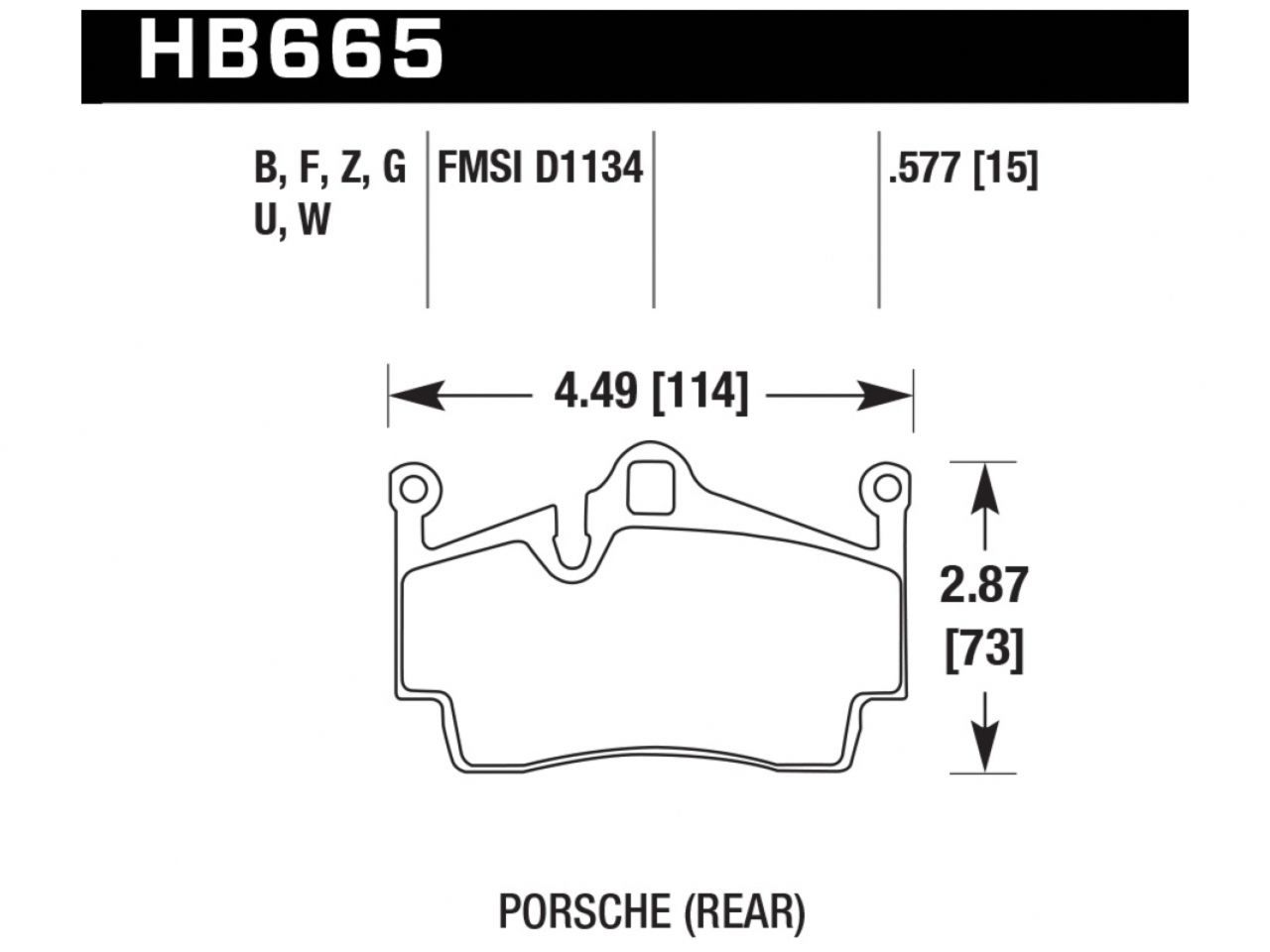 Hawk Brake Pads HB665B.577 Item Image