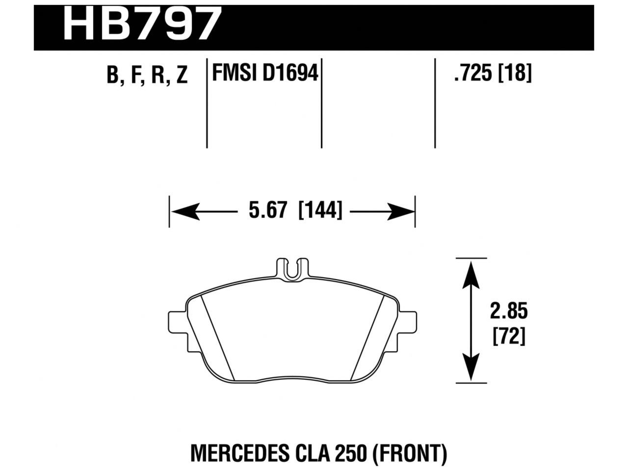 Hawk Brake Pads HB797Z.725 Item Image