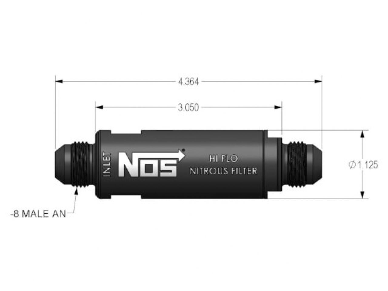 NOS In-Line Hi-Flow Nitrous Filter,8AN - Black