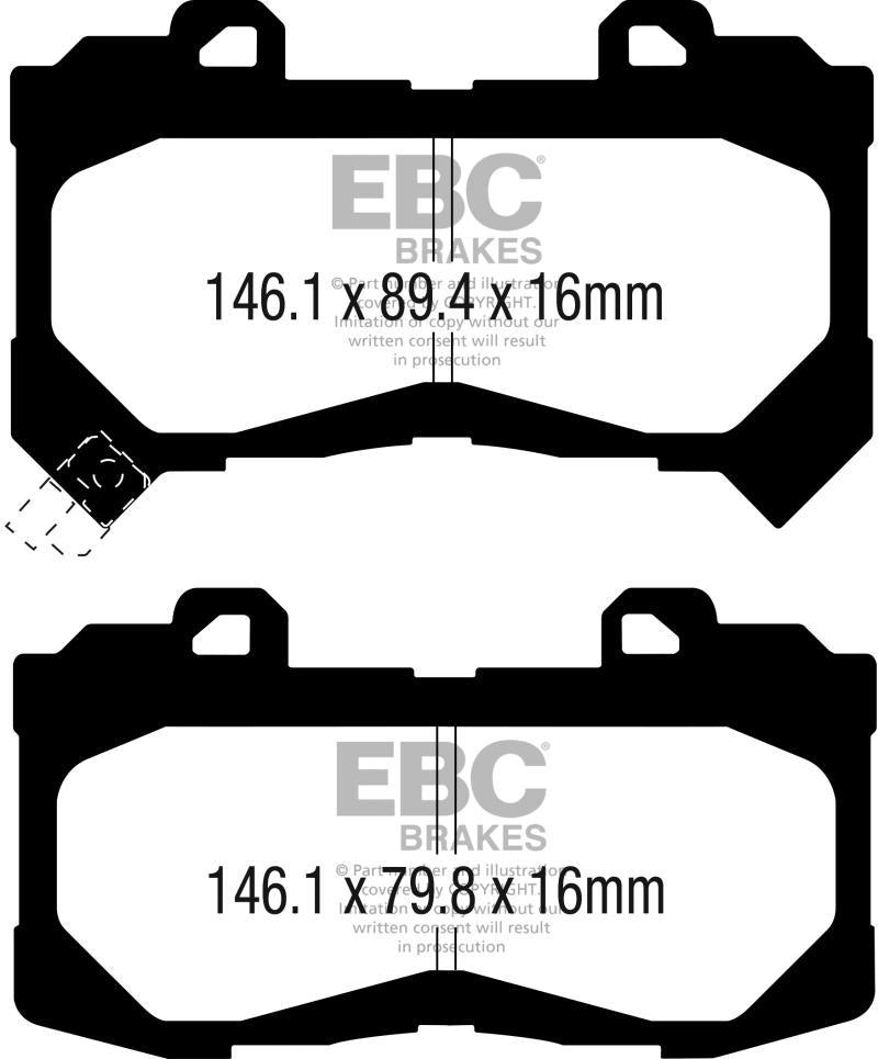 EBC 15+ Chevrolet Colorado 2.5 Ultimax2 Front Brake Pads UD1802 Main Image