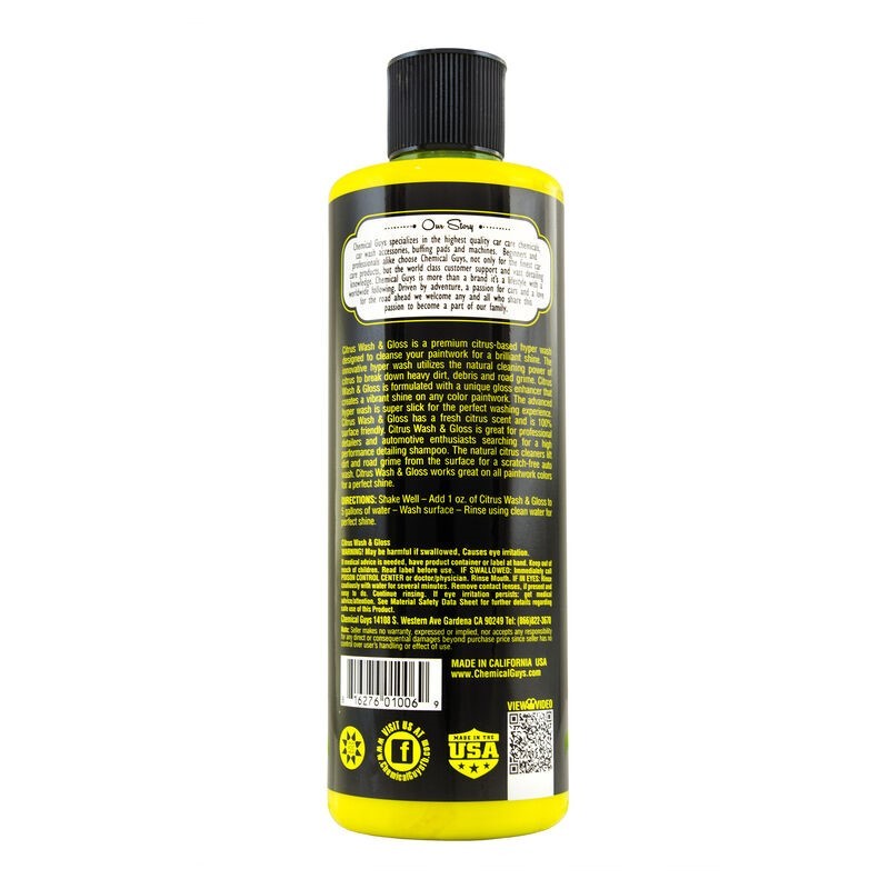 Chemical Guys Citrus Wash & Gloss Concentrated Car Wash - 16oz (P6) CWS_301_16