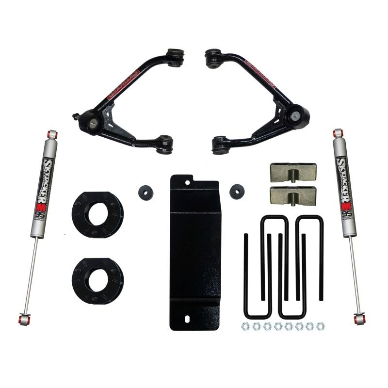 Skyjacker 2007-2013 GM 1500 4WD 3.5-4in UCA Lift Kit w/Rear Monotube M9500 Shocks C7350PM Main Image