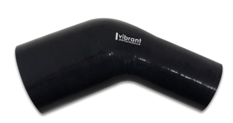 Vibrant 3.50in ID x 3.25in ID Gloss Black Silicone 45 Degree Transition Elbow 19771