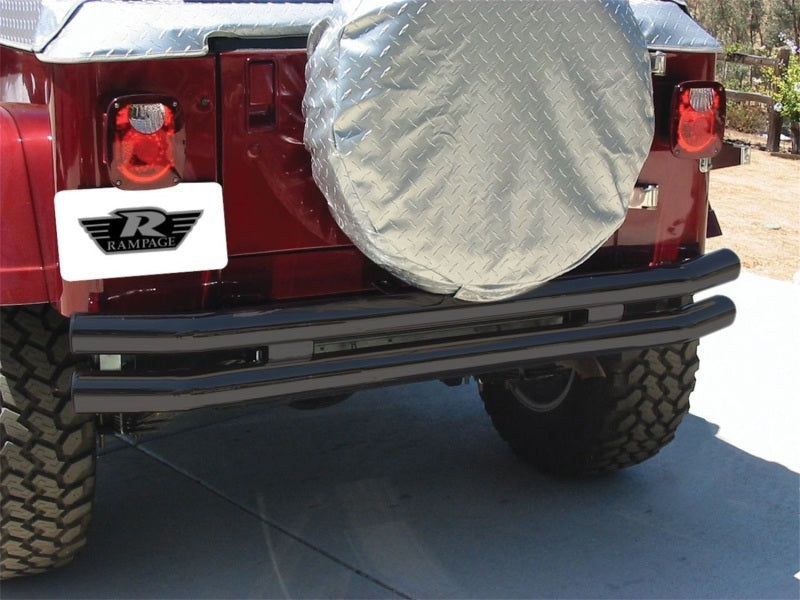 Rampage 1987-1995 Jeep Wrangler(YJ) Double Tube Bumper - Black 7649