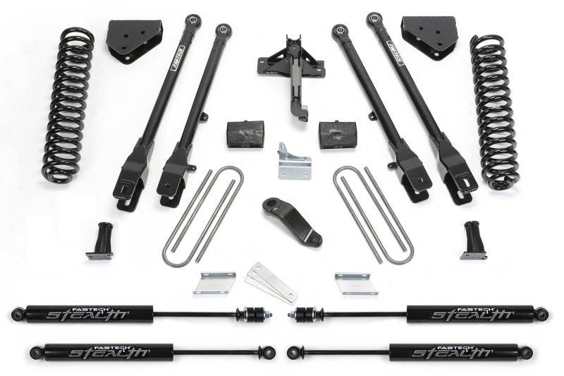 Fabtech 11-13 Ford F450/550 4WD 10 Lug 6in 4 Link System w/Stealth Shocks K2157M Main Image