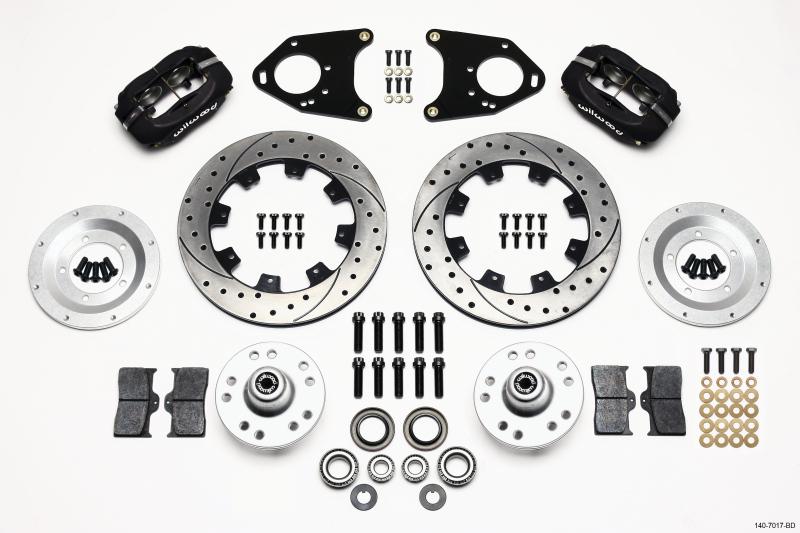 Wilwood Forged Dynalite Front Kit 12.19in Drilled 71-80 Pinto/Mustang II Disc & Drum 140-7017-BD Main Image