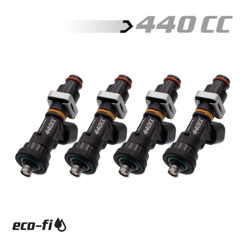 BLOX Racing Eco-Fi Street Injectors 440cc/min w/1/2in Adapter Honda B/D/H Series (Set of 4) BXEF-06514.11-440-4