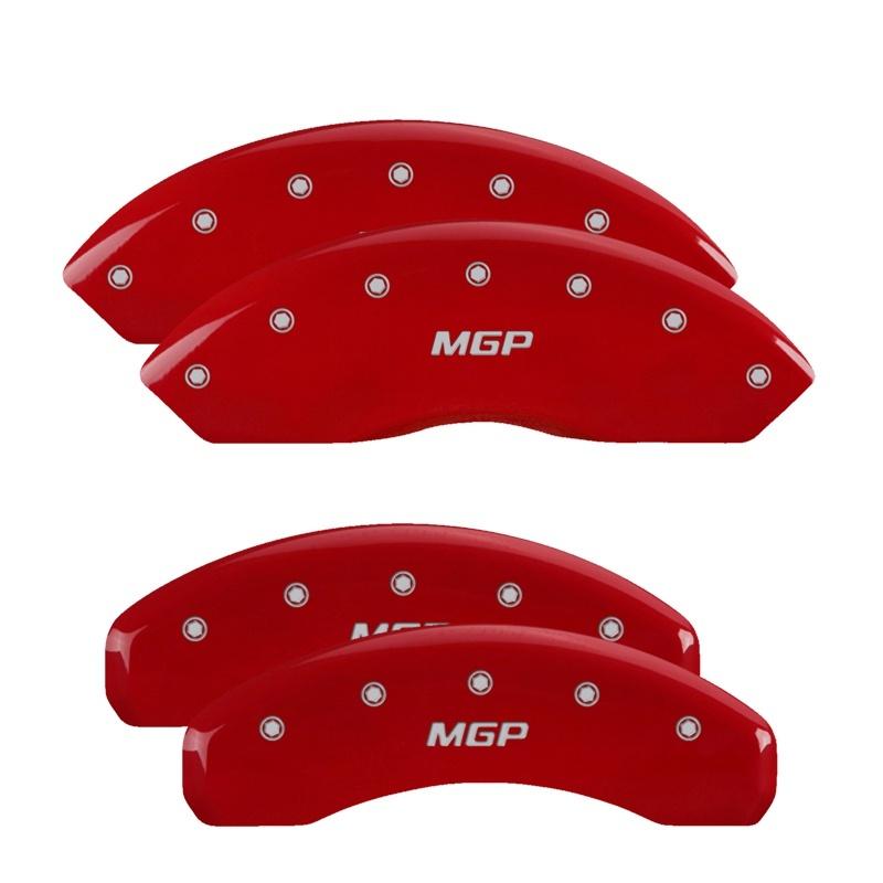 MGP 4 Caliper Covers Engraved Front & Rear MGP Red finish silver ch 10021SMGPRD Main Image