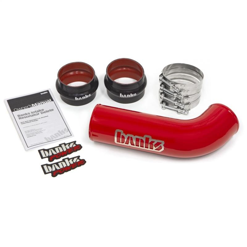 Banks Power 17-19 GM 2500/3500 6.6L L5P Intake Resonator Delete System - Red 48000 Main Image