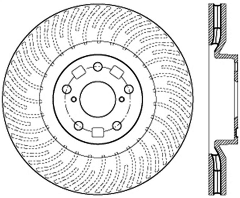 StopTech 11-14 Lexus GS300/350/400/430 (Will Not Fit F Sport) Slotted Sport Front Right Brake Rotor 126.44185SR Main Image