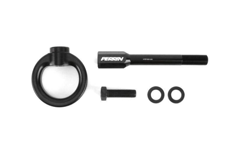 Perrin 02-07 Subaru WRX/STI Tow Hook Kit (Front) - Flat Black PSP-BDY-230BK Main Image