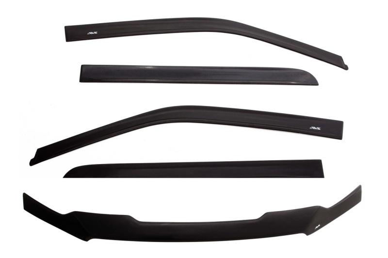 AVS 09-14 Ford F-150 Supercrew (Excl. Raptor) Ventvisor & Aeroskin Deflector Combo Kit - Matte Black 56010001 Main Image