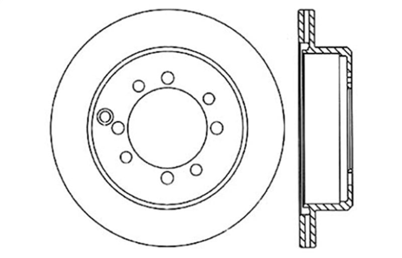 StopTech Sport Drilled/Slotted Brake Rotor; Rear Left