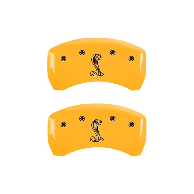 MGP Rear set 2 Caliper Covers Engraved Rear Snake Yellow finish black ch 10010RCNKYL Main Image