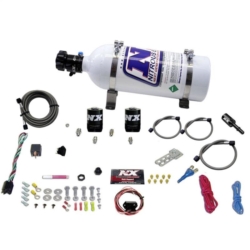 Nitrous Express 11-15 Ford Mustang GT 5.0L Coyote Single Nozzle Nitrous Kit (35-150HP) w/5lb Bottle 20932-05 Main Image