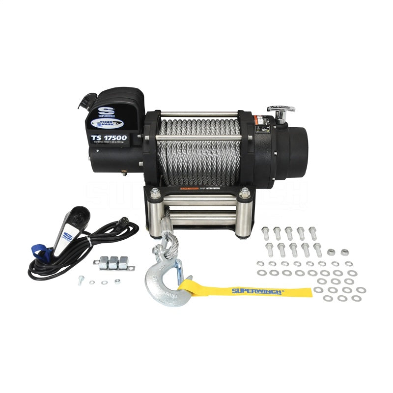 Superwinch 17500 LBS 12 VDC 1/2in x 90ft Steel Rope Tiger Shark 17500 Winch 1517200