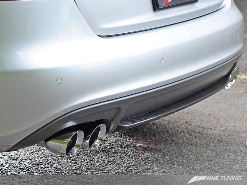 AWE Tuning Audi B8 A4 3.2L Touring Edition Exhaust - Quad 90mm (3.54in) Diamond Black Tips 3015-43018 Main Image