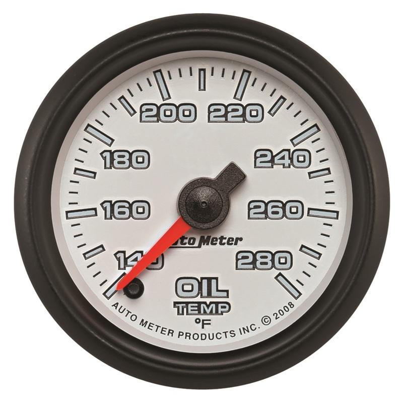 Autometer Pro-Cycle Gauge Oil Temp 2 1/16in 140-280f Digital Stepper Motor White 19540 Main Image