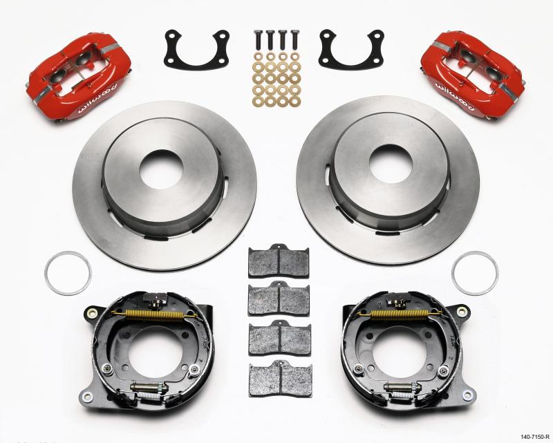 Wilwood Forged Dynalite P/S Park Brake Kit Red Big Ford New 2.50in Offset Currie Blank 140-7150-R Main Image