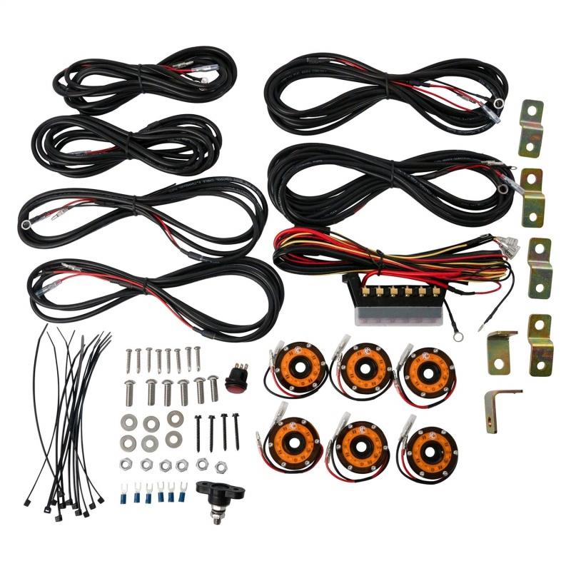 KC HiLiTES Universal 6-Piece Amber Cyclone LED Rock Light Kit 91036 Main Image