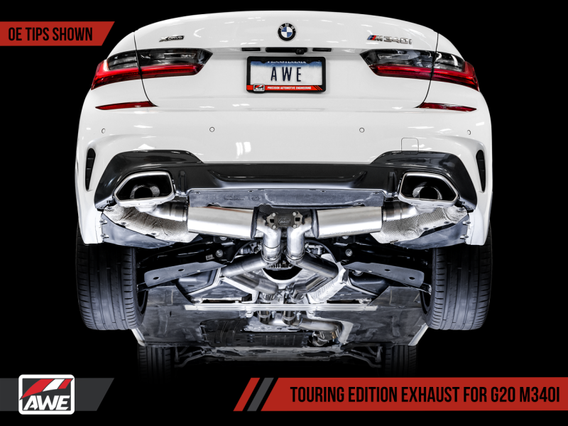 AWE Tuning 2019+ BMW M340i (G20) Resonated Touring Edition Exhaust (Use OE Tips) 3015-11060