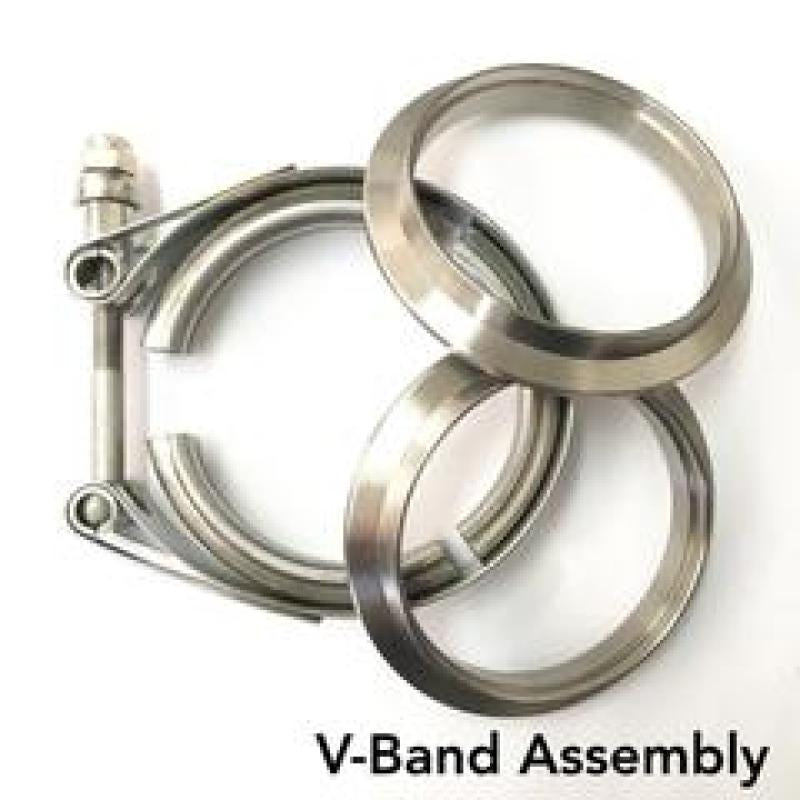 Ticon Industries 2in Titanium V-Band Clamp Assembly (2 Flanges/1 Clamp) 103-05010-0002