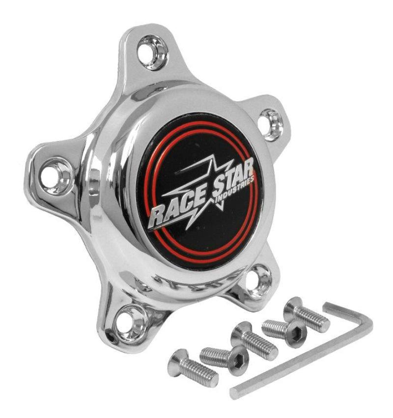 Race Star 5 Lug Cap Tall Plastic Chrome (incl. Medallion & Screws) 615-5095-1