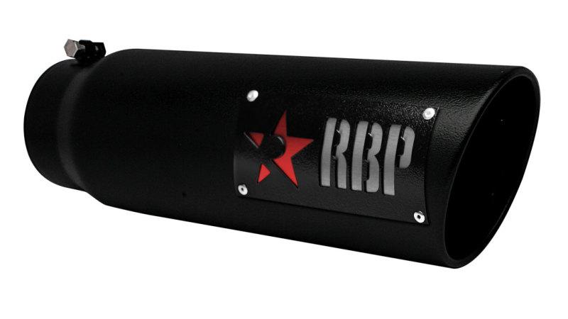 RBP RX-1 High Heat Textured Dual Badged Exhaust Tip Inlet 5in. / Outlet 6in. / Length 18in. - Black RBP-56005R Main Image