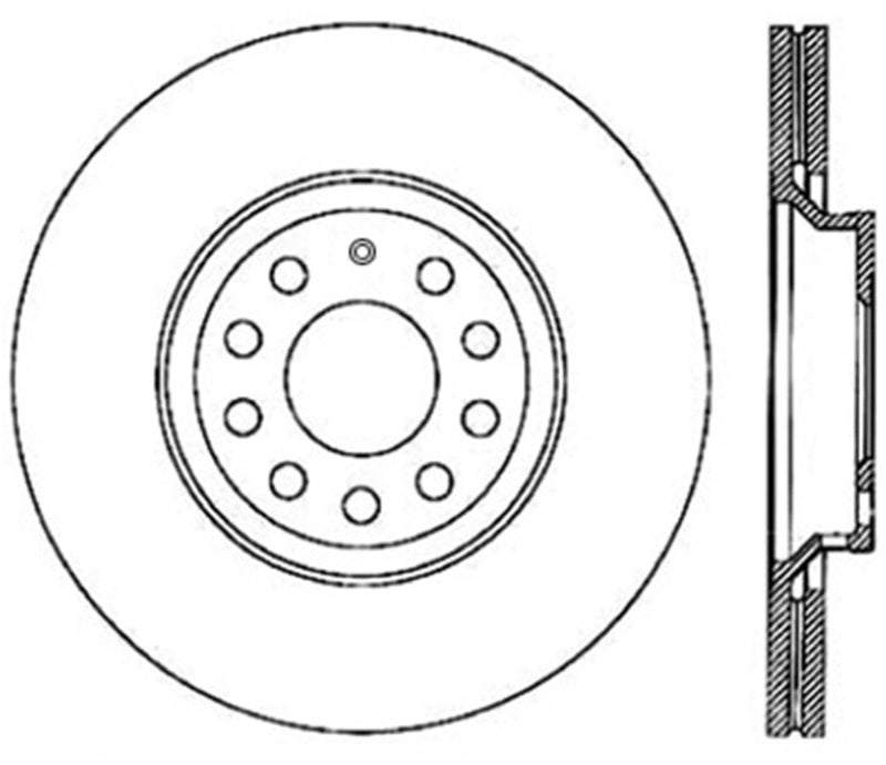 StopTech Sport Cryo Cross Drilled Brake Rotor; Rear Left