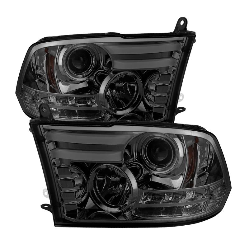 Spyder Dodge Ram 13-15 Projector Headlights Light Bar DRL Smoke PRO-YD-DR13-LBDRL-SM 5081735 Main Image