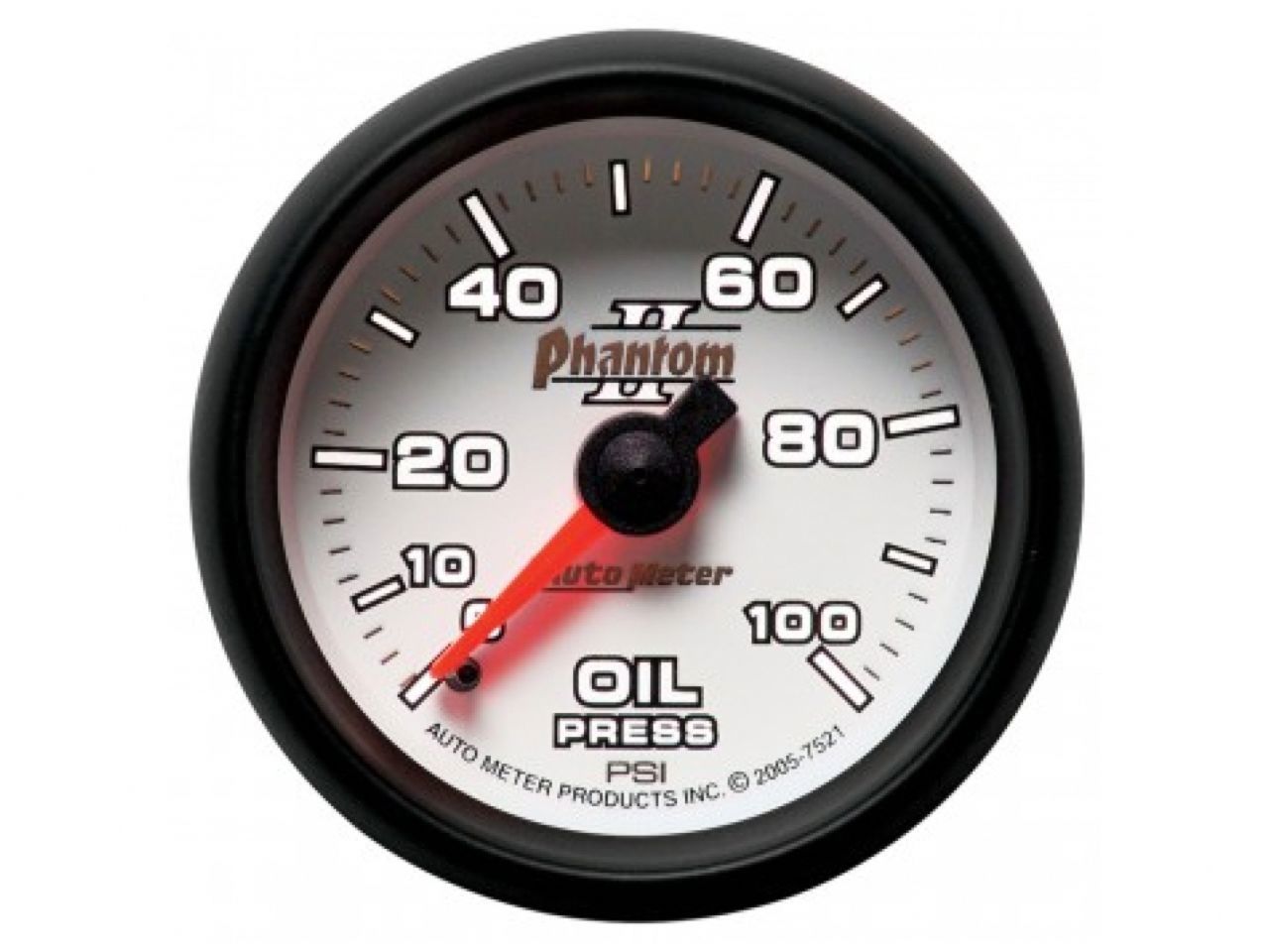 Autometer Gauge, Oil Pressure, 2 1/16", 100Psi, Mechanical, Phantom II