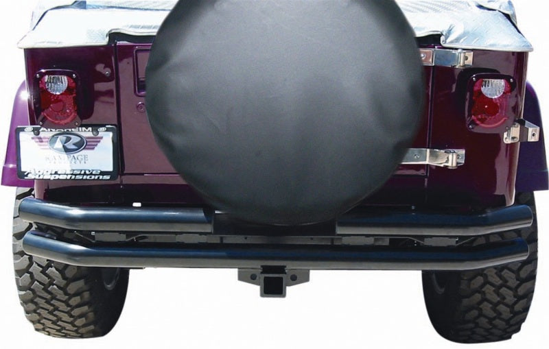 Rampage 1976-1983 Jeep CJ5 Double Tube Rear Bumper - Black 7648