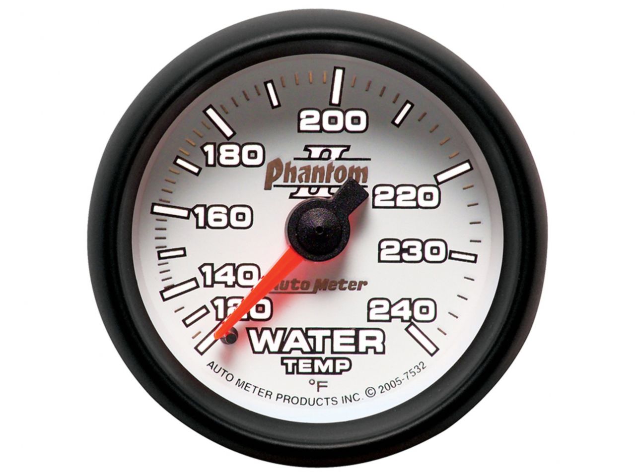 Autometer Gauge, Water Temp, 2 1/16", 120-240 Deg. F, Mechanical, Phantom II