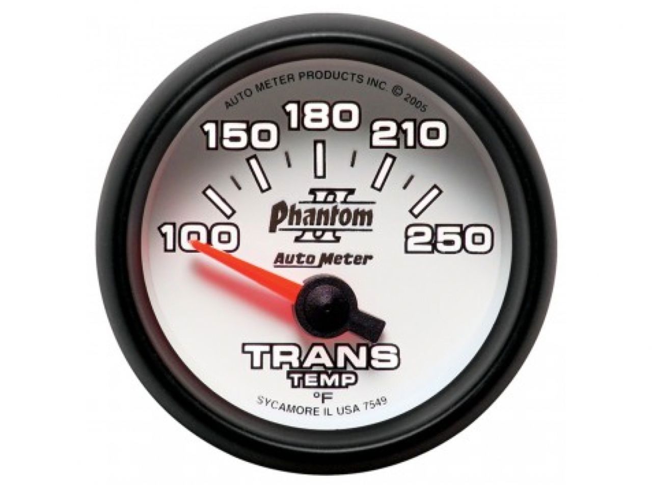 Autometer Gauge, Transmission Temp, 2 1/16", 100-250 Deg F, Electric, Phantom II