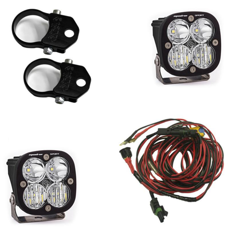 Baja Designs Squadron Sport Polaris LED Light Pods w/ 2.0in Harness/Vertical Mounts Kit 557108 Main Image