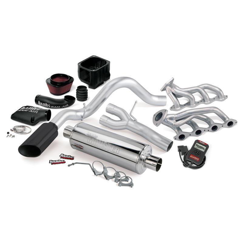 Banks Power 03-06 Chevy 4.8-5.3L EC/CCSB PowerPack System - SS Single Exhaust w/ Black Tip 48064-B Main Image