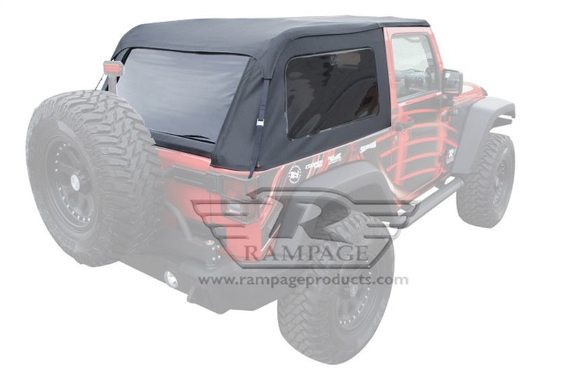 Rampage 2007-2018 Jeep Wrangler(JK) Frameless Soft Top Kit - Black Diamond 109935