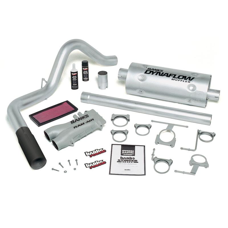 Banks Power 93-97 Ford 460 Ext/Crew Auto Stinger System - SS Single Exhaust w/ Black Tip 49252-B Main Image