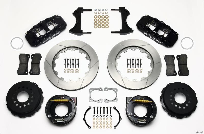 Wilwood AERO4 Rear P-Brake Kit 14.00in Chevy 12 Bolt-Spec 3.15in Brng 140-10945 Main Image