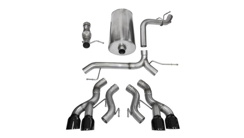 Corsa 12-13 Cadillac Escalade DUB 6.2L V8 Black Sport Cat-Back Exhaust 14886BLK Main Image