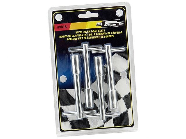 Mr Gasket Valve Cover T-bar Wingbolts, Chrome, 3-1/2"