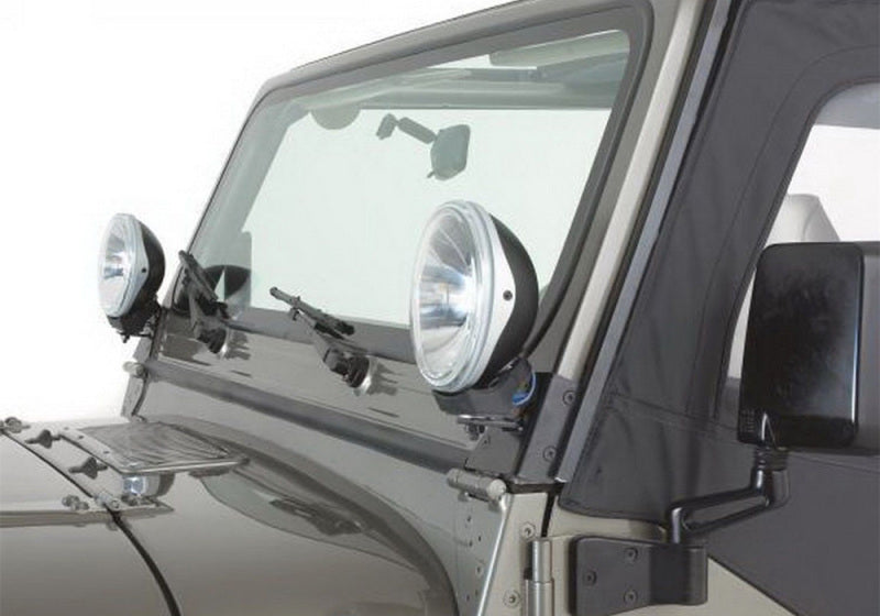 Rampage 1997-2006 Jeep Wrangler(TJ) Windshield Hinge Light Bracket - Black 7608